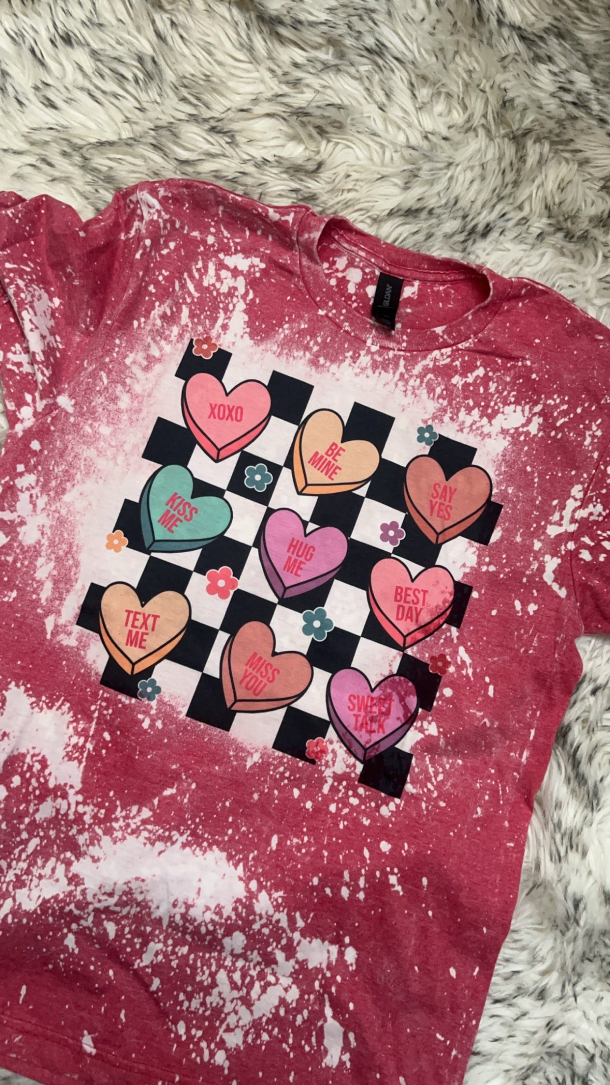 Conversation Hearts Bleached - Red