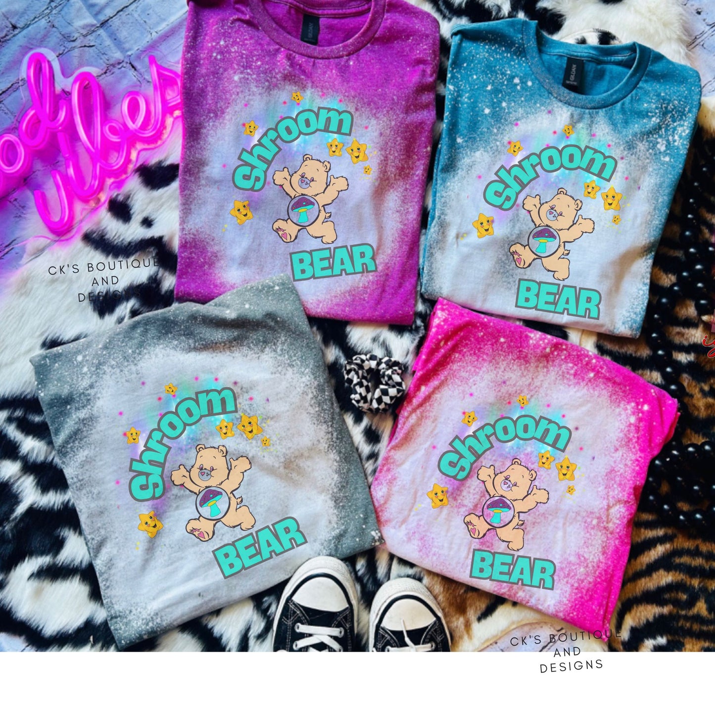 Shroom Bad Bears Bleached Shirts