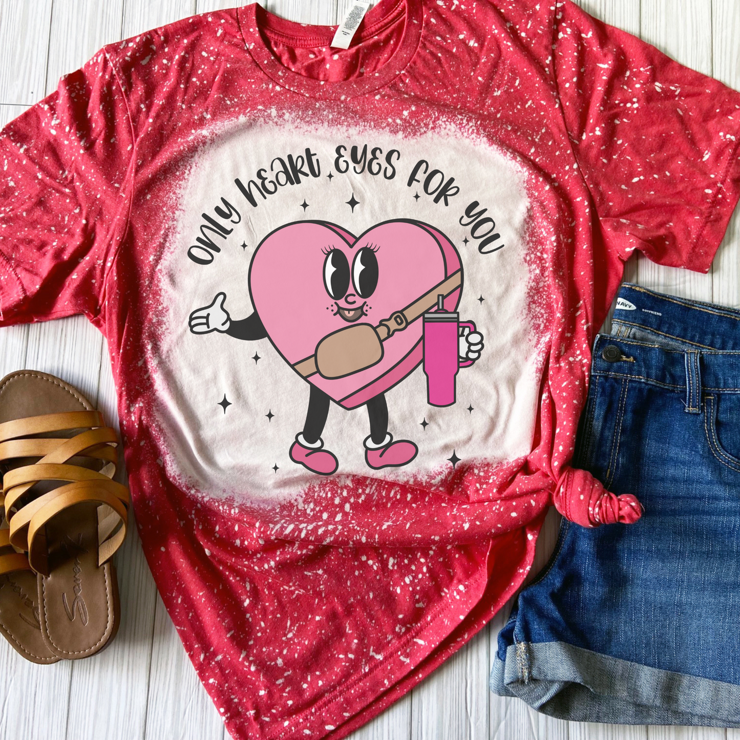 Only Heart Eyes For You Bleached - Red