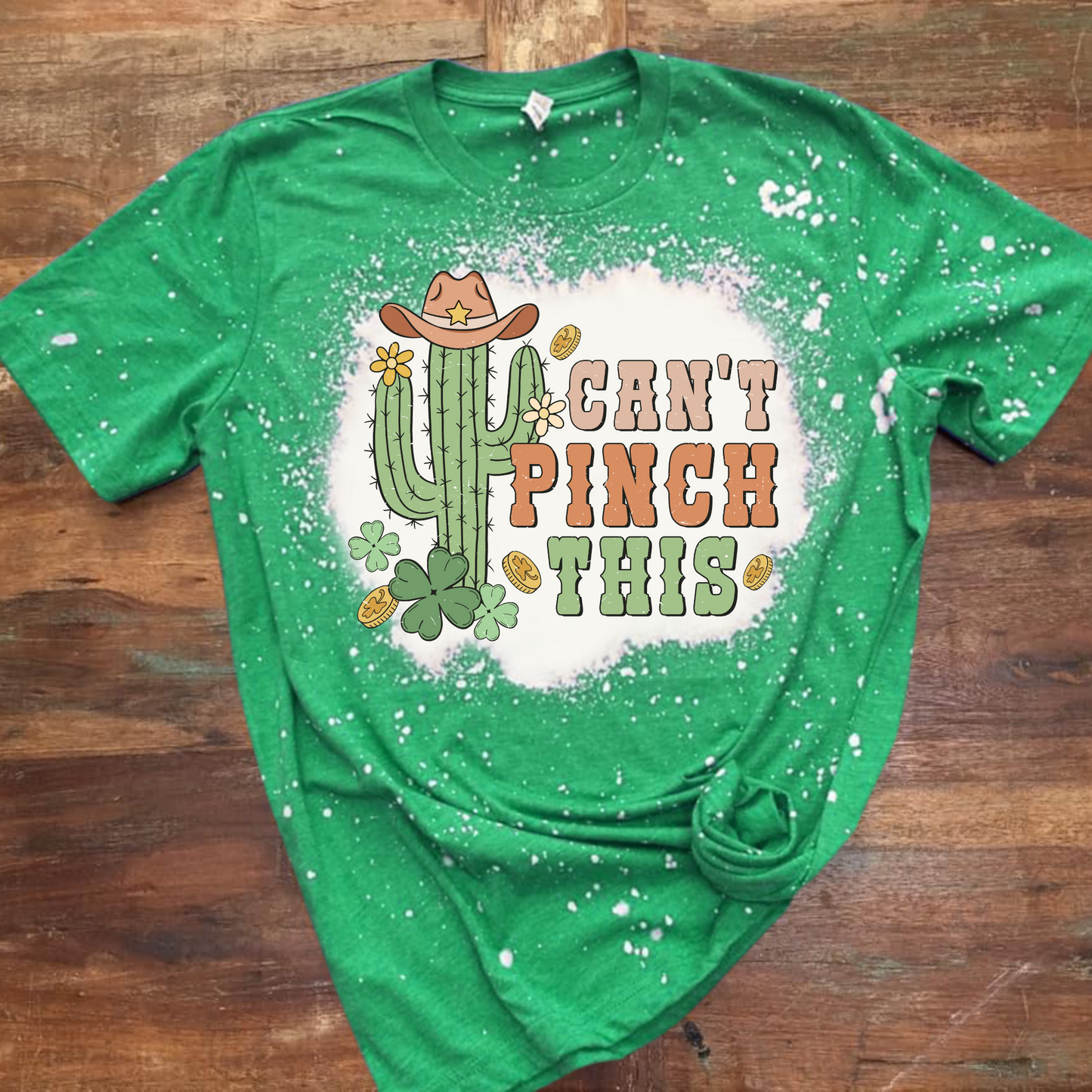 Can't Pinch This Bleached Shirt - Green