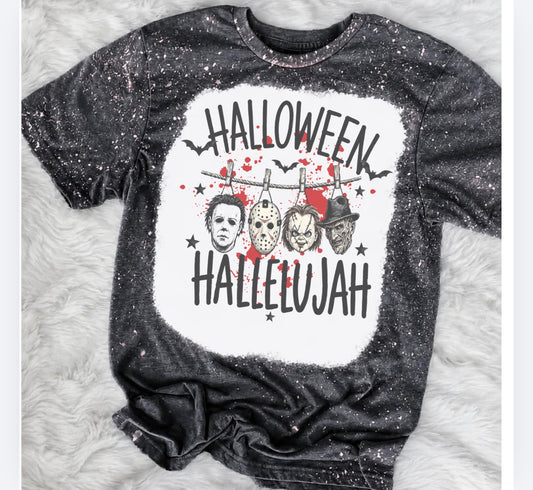 Halloween Horror - Halloween Hallelujah Horror Guys Bleached Shirt - Gildan