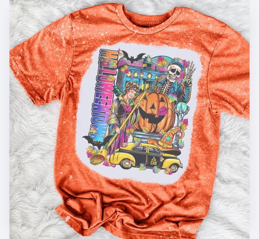 Halloween Spooky - Halloweentown Bleached Shirt - Gildan