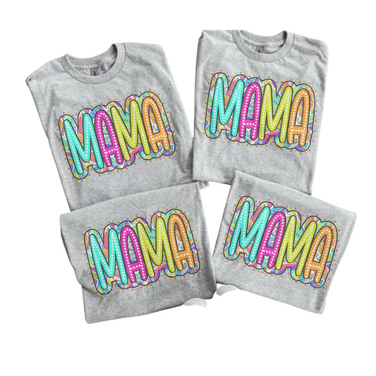Mama Summer Mutlicolor Ash Grey T-Shirt - Bleached - Gildan - Unisex