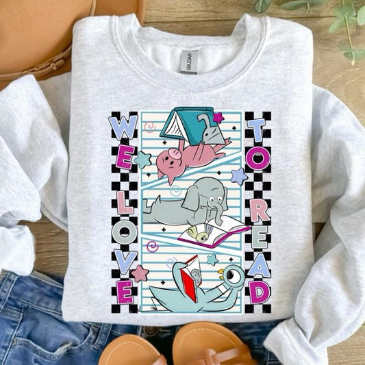 Teacher - We Love To Read Mo Sweatshirt - Ash Grey - Teacher Sweatshirt Pullover Soft Unisex Womenswear