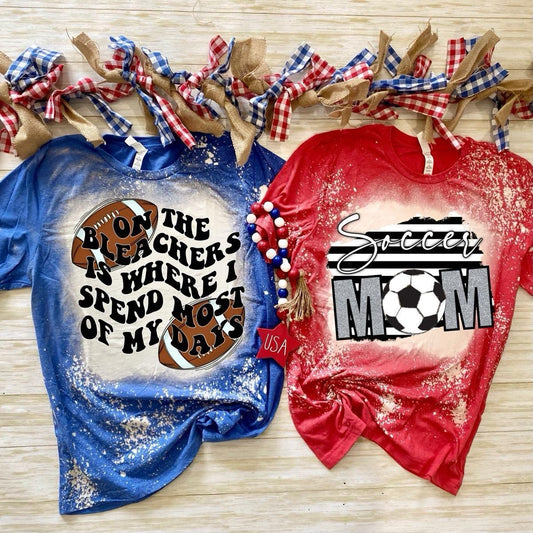 Sports Mama T-Shirt - Bleached -  Comfortable Unisex T-Shirt - Baseball, Tennis, Softball, Football, Band, Cheer, Wrestling