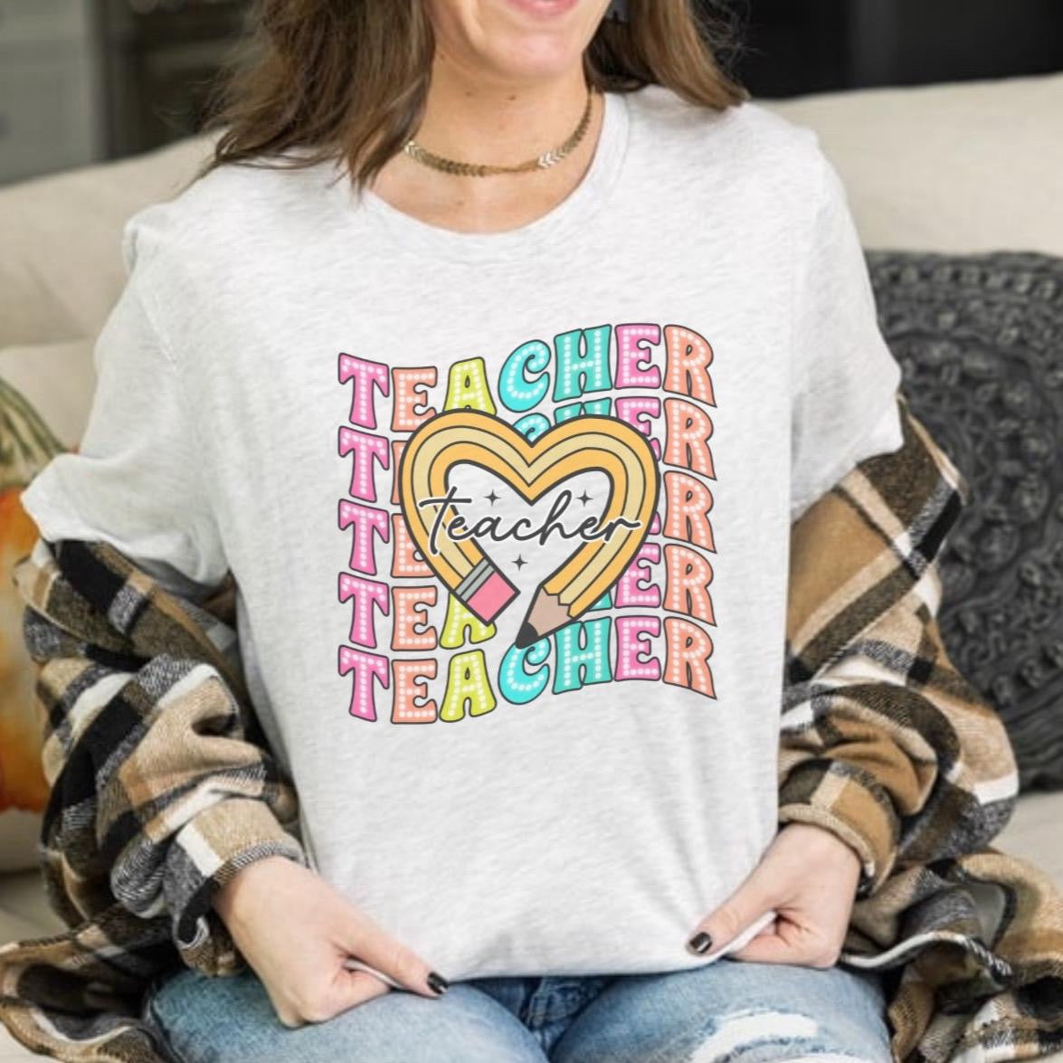 Teacher T-Shirt - Bleached or Unbleached - Gildan - Unisex Casual Cotton
